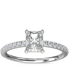 Riviera Pavé Diamond Engagement Ring in Platinum (0.15 ct. tw.)